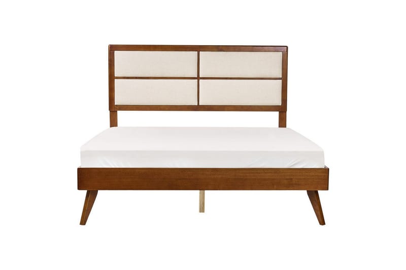 Seng med lamellbunn Poissy - Mørkt tre, beige, 160x200 cm - Møbler - Senger - Sengeramme & sengestamme