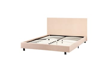 Seng med lamellramme Albi - Beige, svart/Bouclé, 140x200 cm - Møbler - Senger - Sengeramme & sengestamme