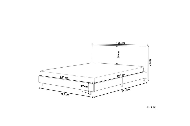 Seng med lamellramme Albi - Beige, svart/Bouclé, 140x200 cm - Møbler - Senger - Sengeramme & sengestamme