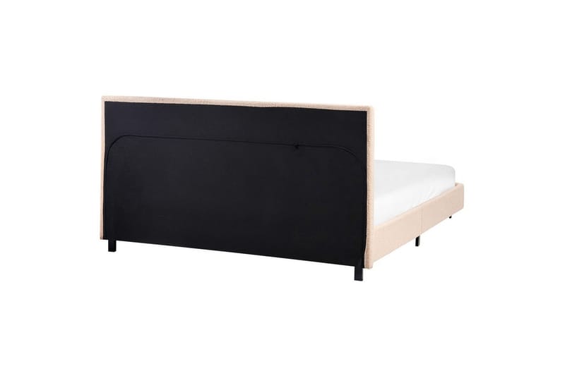 Seng med lamellramme Albi - Beige, svart/Bouclé, 140x200 cm - Møbler - Senger - Sengeramme & sengestamme