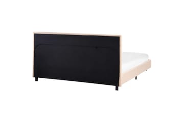 Seng med lamellramme Albi - Beige, svart/Bouclé, 160x200 cm - Møbler - Senger - Sengeramme & sengestamme