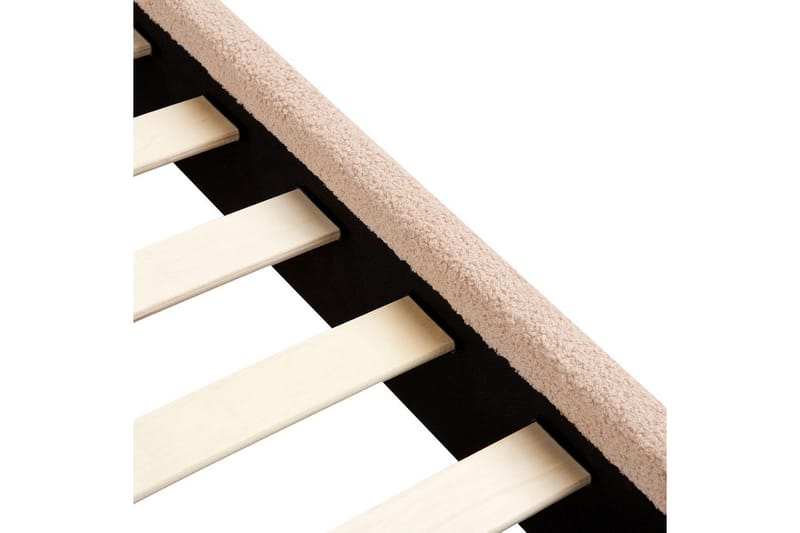 Seng med lamellramme Albi - Beige, svart/Bouclé, 160x200 cm - Møbler - Senger - Sengeramme & sengestamme