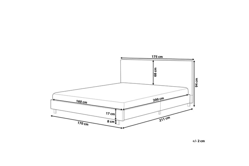 Seng med lamellramme Albi - Beige, svart/Bouclé, 160x200 cm - Møbler - Senger - Sengeramme & sengestamme