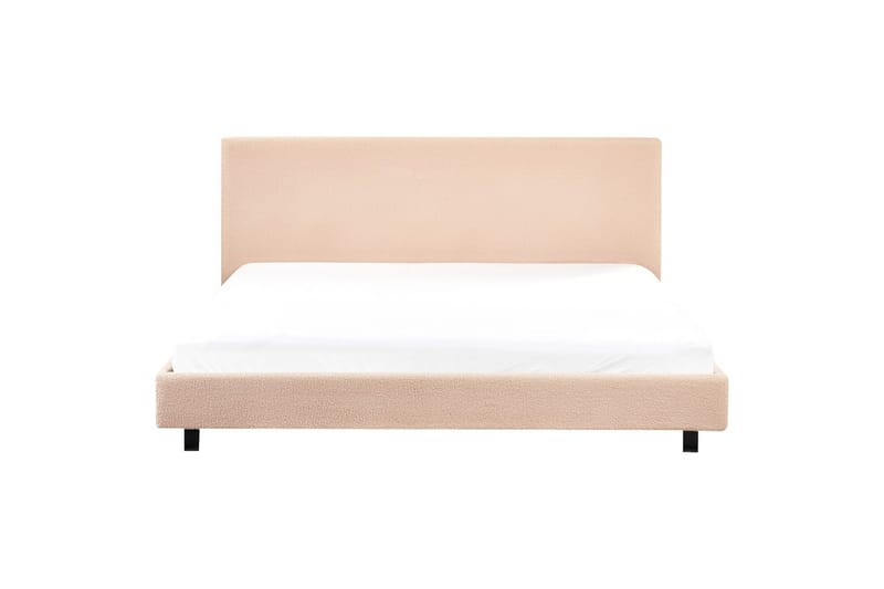 Seng med lamellramme Albi - Beige, svart/Bouclé, 180x200 cm - Møbler - Senger - Sengeramme & sengestamme