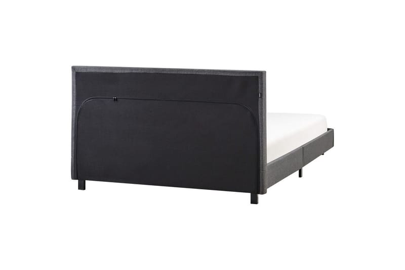 Seng med lamellramme Albi - Grå, svart/Polyester, 140x200 cm - Møbler - Senger - Sengeramme & sengestamme