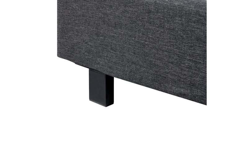 Seng med lamellramme Albi - Grå, svart/Polyester, 140x200 cm - Møbler - Senger - Sengeramme & sengestamme