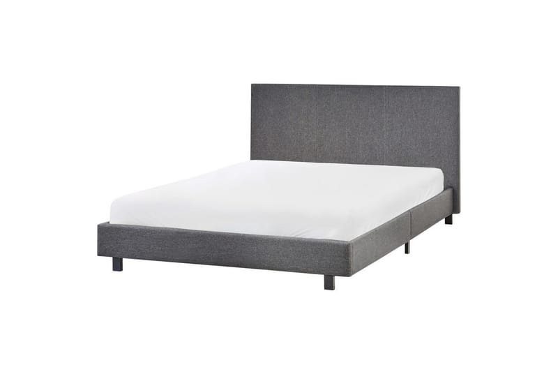 Seng med lamellramme Albi - Grå, svart/Polyester, 140x200 cm - Møbler - Senger - Sengeramme & sengestamme