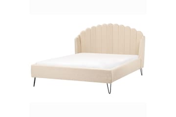 Seng med lamellramme Ambillou - Beige, svart, 160x200 cm - Møbler - Senger - Sengeramme & sengestamme