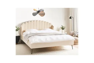 Seng med lamellramme Ambillou - Beige, svart, 180x200 cm - Møbler - Senger - Sengeramme & sengestamme