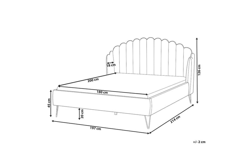 Seng med lamellramme Ambillou - Beige, svart, 180x200 cm - Møbler - Senger - Sengeramme & sengestamme