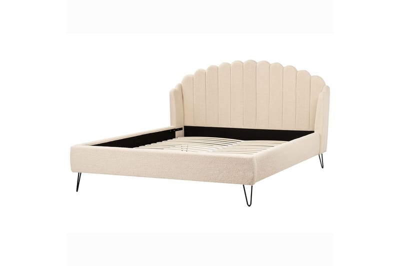 Seng med lamellramme Ambillou, Beige, svart, 180x200 cm