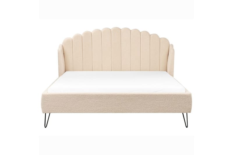 Seng med lamellramme Ambillou - Beige, svart, 180x200 cm - Møbler - Senger - Sengeramme & sengestamme