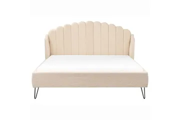 Seng med lamellramme Ambillou - Beige, svart, 180x200 cm - Møbler - Senger - Sengeramme & sengestamme