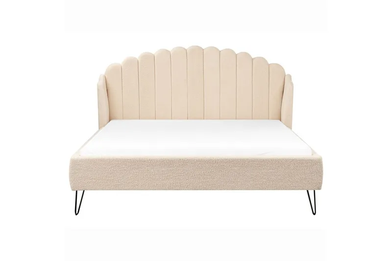 Seng med lamellramme Ambillou - Beige, svart, 180x200 cm - Møbler - Senger - Sengeramme & sengestamme