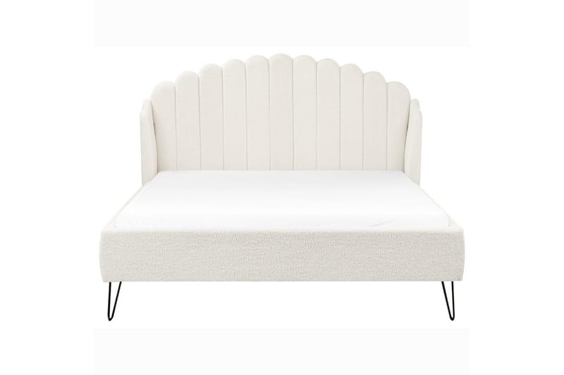 Seng med lamellramme Ambillou - Hvit, Svart, 140x200 cm - Møbler - Senger - Sengeramme & sengestamme