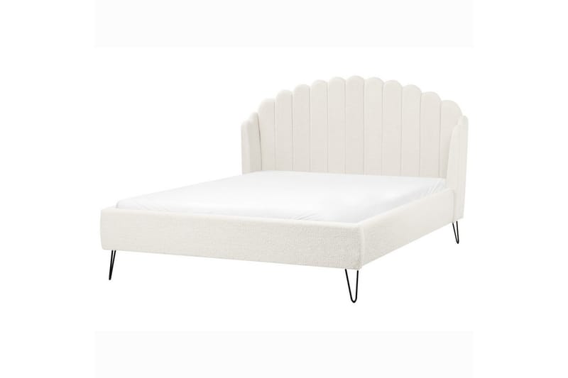 Seng med lamellramme Ambillou - Hvit, Svart, 140x200 cm - Møbler - Senger - Sengeramme & sengestamme