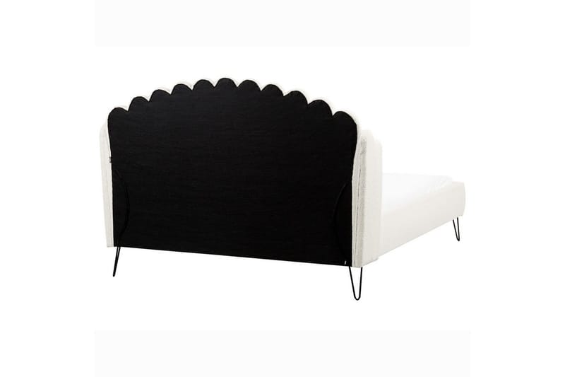 Seng med lamellramme Ambillou - Hvit, Svart, 160x200 cm - Møbler - Senger - Sengeramme & sengestamme