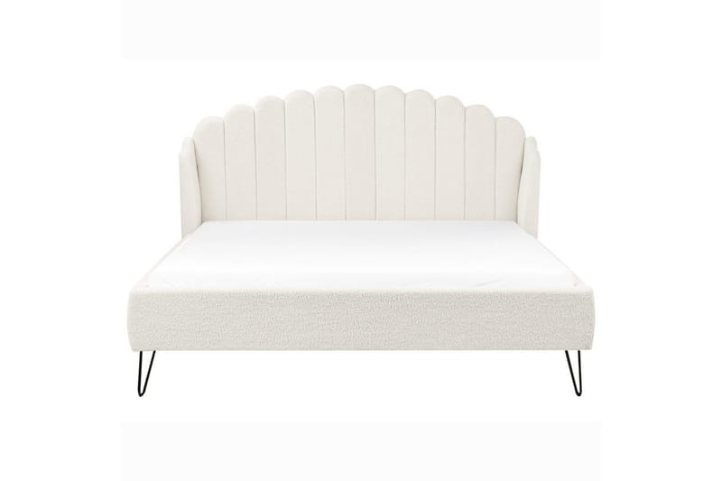 Seng med lamellramme Ambillou - Hvit, Svart, 180x200 cm - Møbler - Senger - Sengeramme & sengestamme