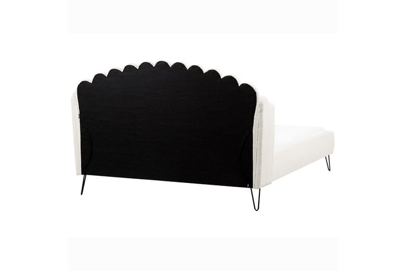 Seng med lamellramme Ambillou - Hvit, Svart, 180x200 cm - Møbler - Senger - Sengeramme & sengestamme