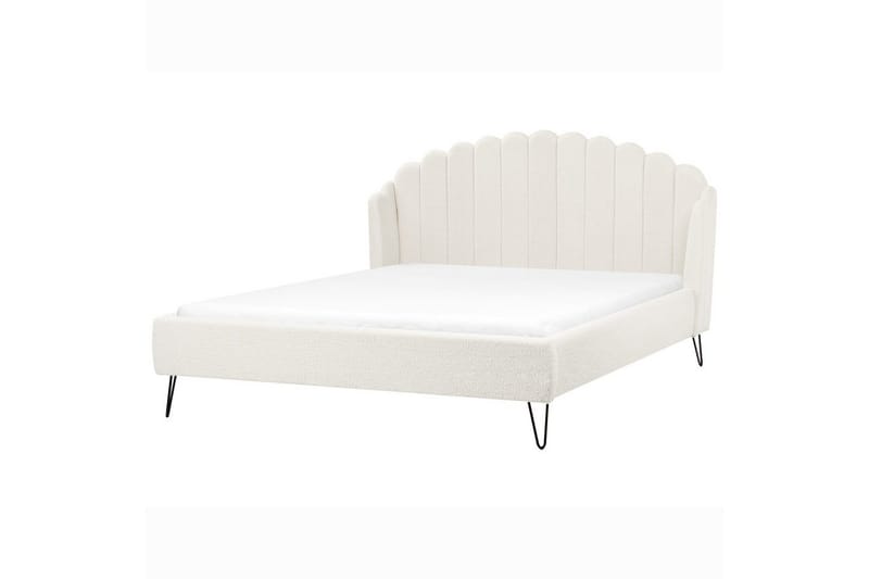 Seng med lamellramme Ambillou - Hvit, Svart, 180x200 cm - Møbler - Senger - Sengeramme & sengestamme