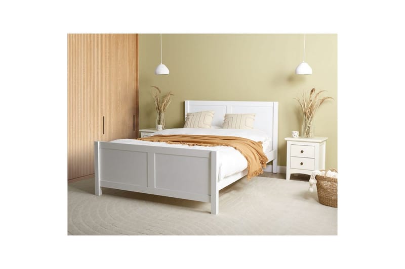 Seng med lamellramme Champagnat - Hvit, 140x200 cm - Møbler - Senger - Sengeramme & sengestamme