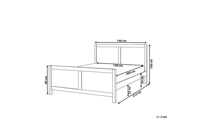 Seng med lamellramme Champagnat - Hvit, 140x200 cm - Møbler - Senger - Sengeramme & sengestamme