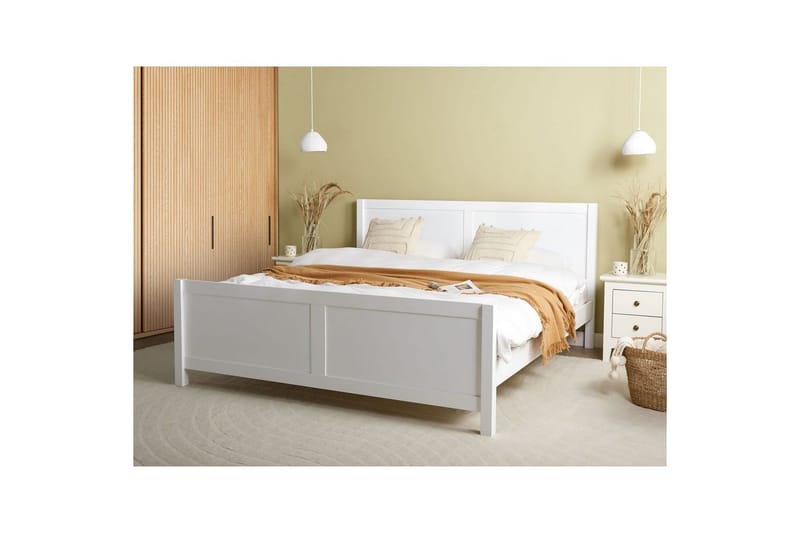 Seng med lamellramme Champagnat - Hvit, 180x200 cm - Møbler - Senger - Sengeramme & sengestamme