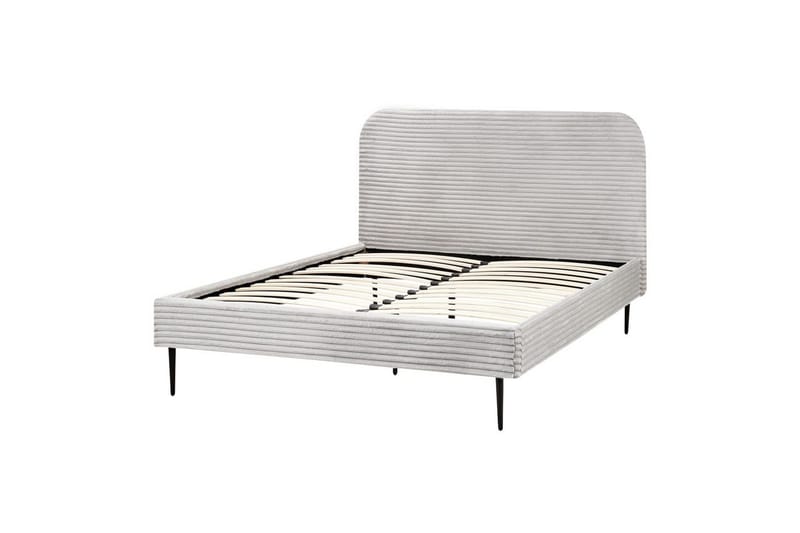 Seng med lamellramme Flayat, Grå, svart, 140x200 cm