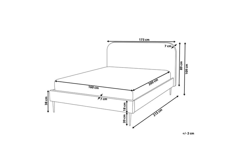Seng med lamellramme Flayat - Grå, svart, 160x200 cm - Møbler - Senger - Sengeramme & sengestamme