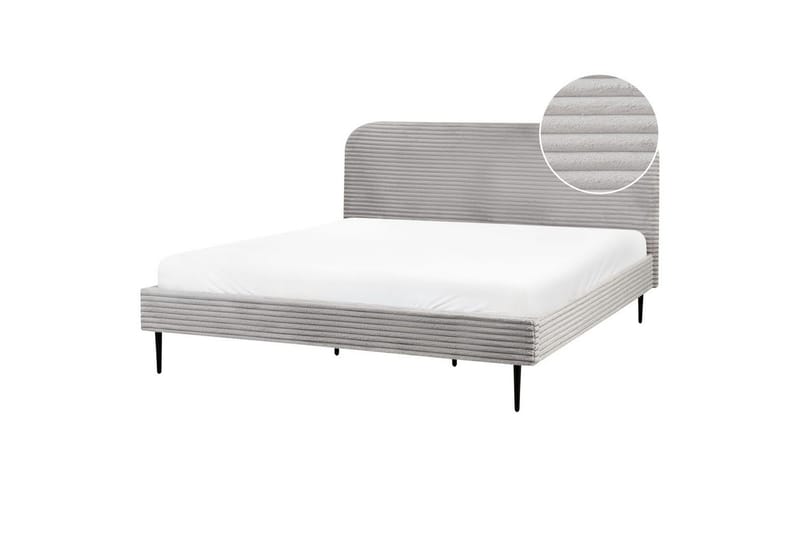 Seng med lamellramme Flayat - Grå, svart, 180x200 cm - Møbler - Senger - Sengeramme & sengestamme