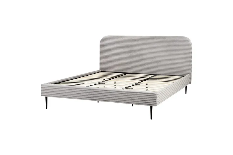 Seng med lamellramme Flayat, Grå, svart, 180x200 cm