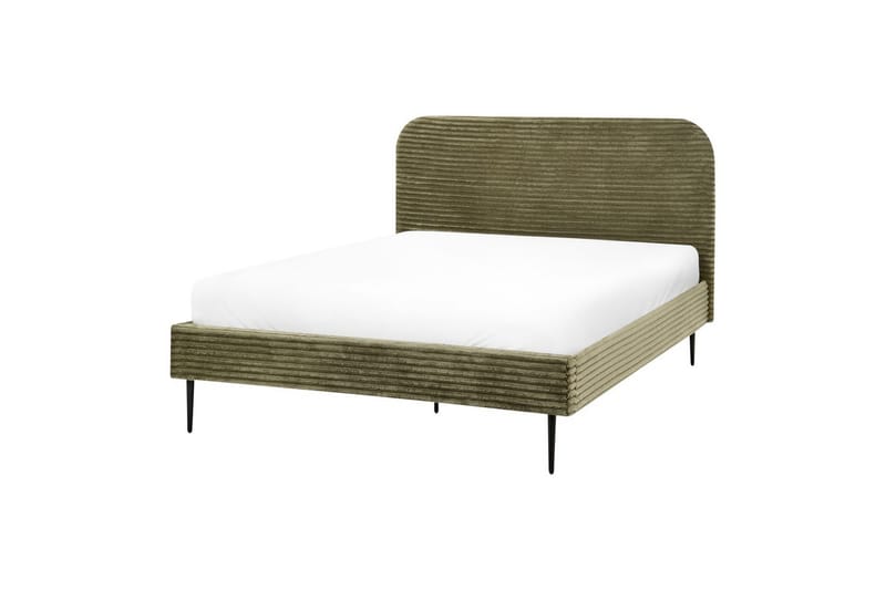 Seng med lamellramme Flayat - Grønn, Svart, 140x200 cm - Møbler - Senger - Sengeramme & sengestamme