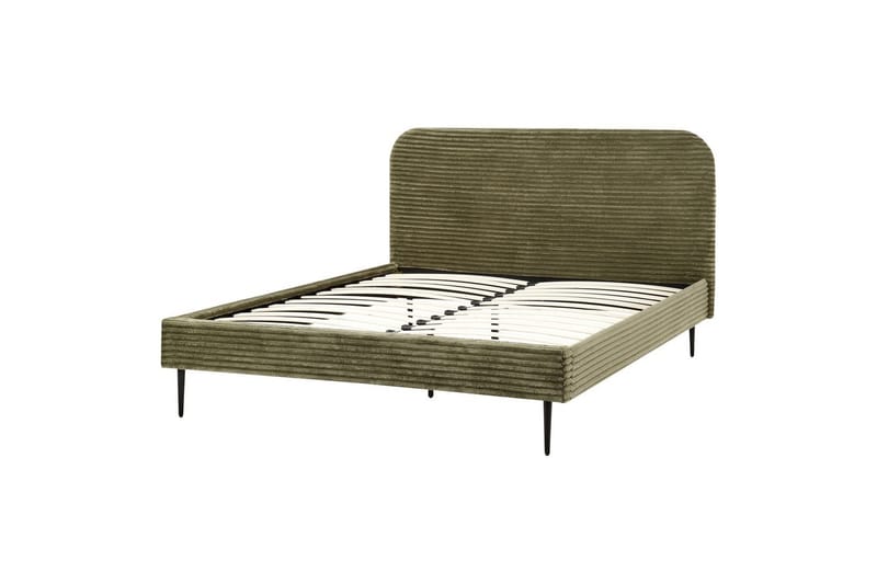 Seng med lamellramme Flayat - Grønn, Svart, 160x200 cm - Møbler - Senger - Sengeramme & sengestamme