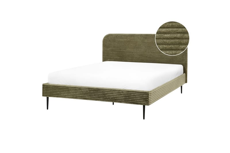 Seng med lamellramme Flayat - Grønn, Svart, 160x200 cm - Møbler - Senger - Sengeramme & sengestamme