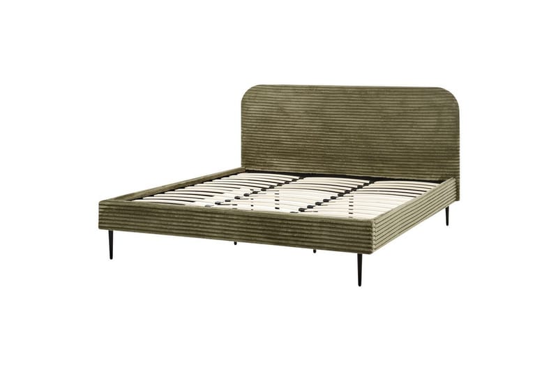 Seng med lamellramme Flayat, Grønn, Svart, 180x200 cm
