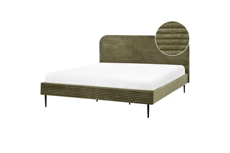 Seng med lamellramme Flayat - Grønn, Svart, 180x200 cm - Møbler - Senger - Sengeramme & sengestamme