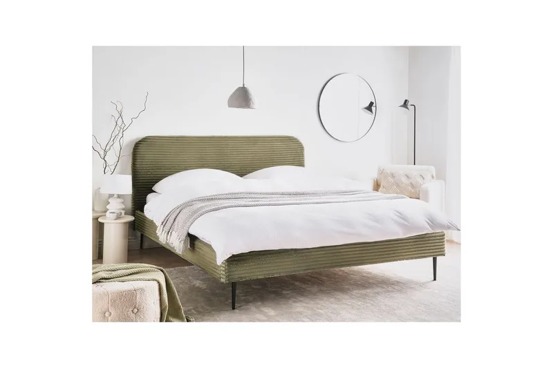 Seng med lamellramme Flayat - Grønn, Svart, 180x200 cm - Møbler - Senger - Sengeramme & sengestamme
