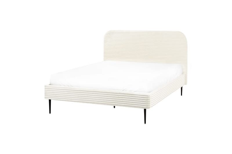 Seng med lamellramme Flayat - Hvit, Svart, 140x200 cm - Møbler - Senger - Sengeramme & sengestamme