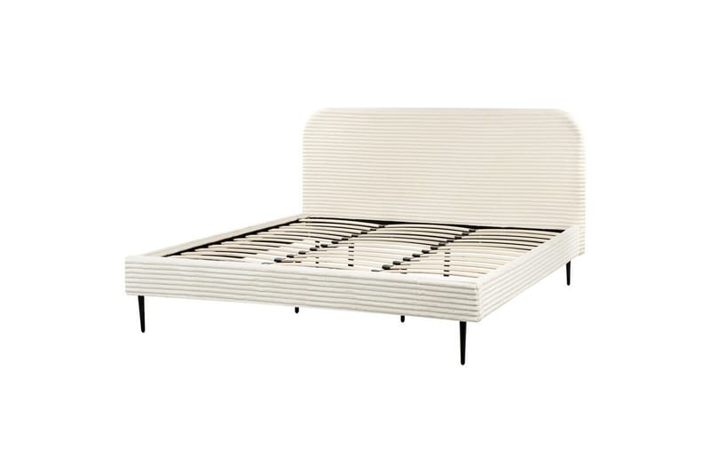 Seng med lamellramme Flayat, Hvit, Svart, 180x200 cm