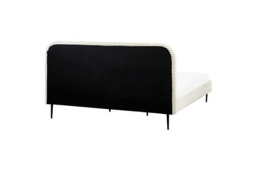 Seng med lamellramme Flayat - Hvit, Svart, 180x200 cm - Møbler - Senger - Sengeramme & sengestamme