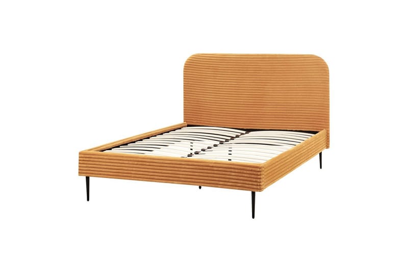 Seng med lamellramme Flayat - Oransje, svart, 140x200 cm - Møbler - Senger - Sengeramme & sengestamme