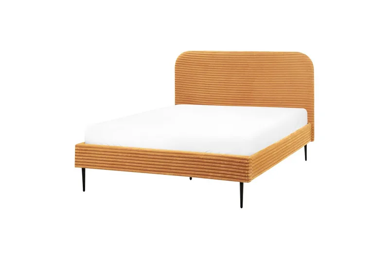 Seng med lamellramme Flayat - Oransje, svart, 140x200 cm - Møbler - Senger - Sengeramme & sengestamme