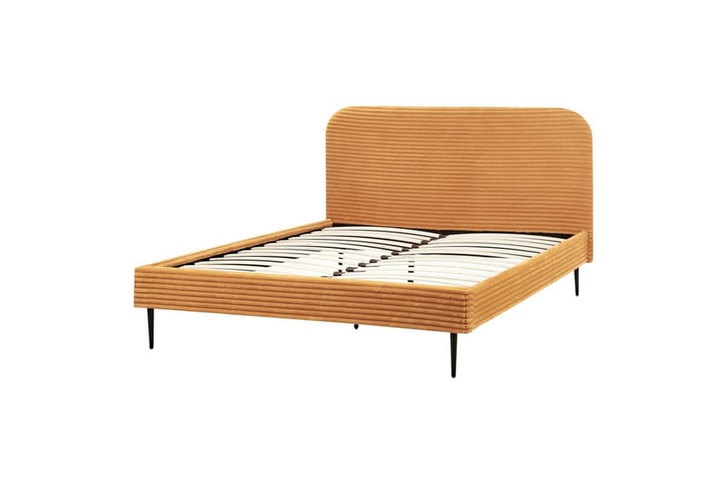 Seng med lamellramme Flayat - Oransje, svart, 160x200 cm - Møbler - Senger - Sengeramme & sengestamme