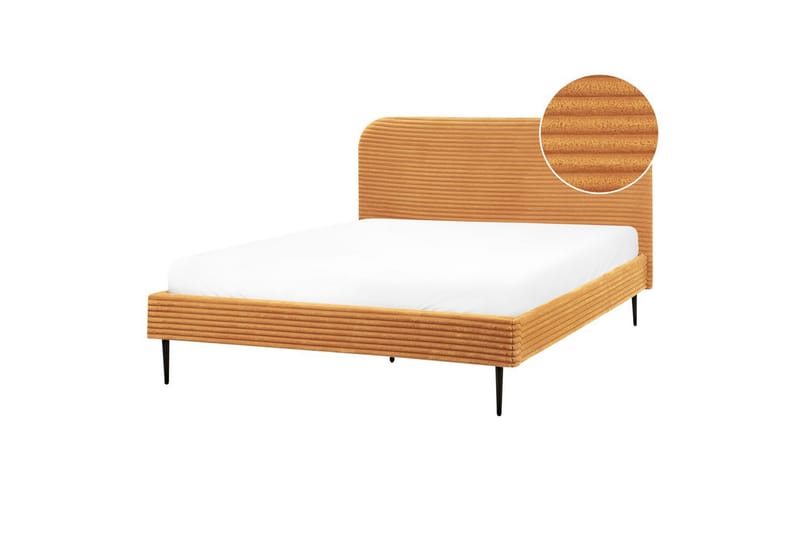 Seng med lamellramme Flayat - Oransje, svart, 160x200 cm - Møbler - Senger - Sengeramme & sengestamme