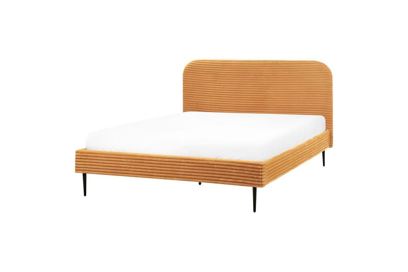 Seng med lamellramme Flayat - Oransje, svart, 160x200 cm - Møbler - Senger - Sengeramme & sengestamme