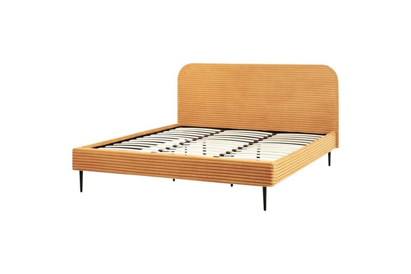 Seng med lamellramme Flayat, Oransje, svart, 180x200 cm
