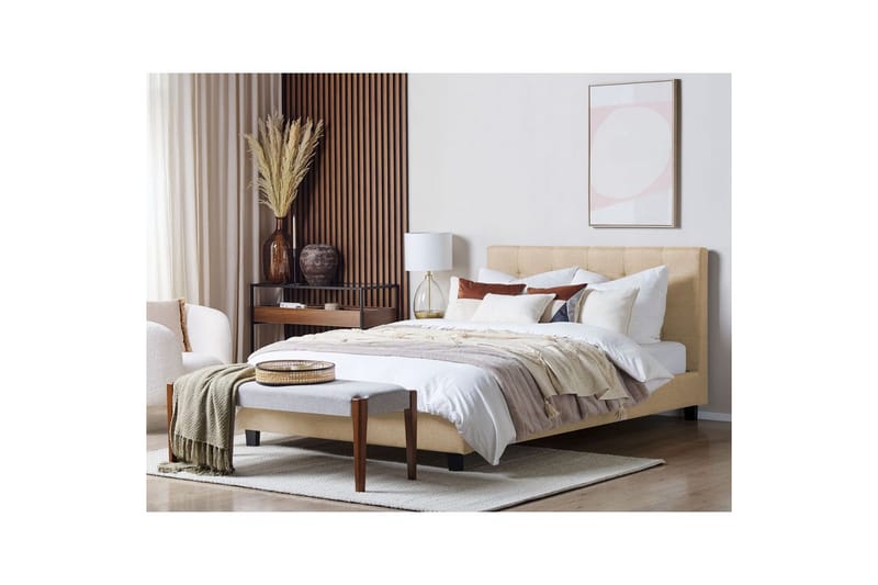 Seng med lamellramme La Rochelle - Beige, 180x200 cm - Møbler - Senger - Sengeramme & sengestamme