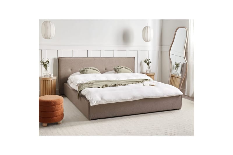 Seng med lamellramme Lestre - Taupe, svart, 180x200 cm - Møbler - Senger - Sengeramme & sengestamme