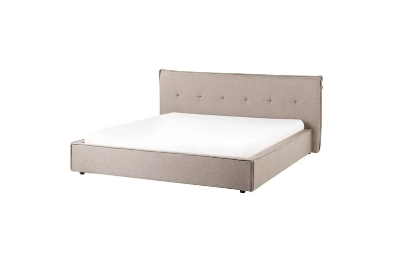 Seng med lamellramme Lestre, Taupe, svart, 180x200 cm