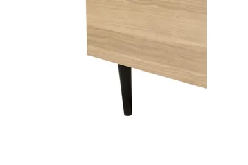 Seng med lamellramme Limanton - Beige, lyst tre, svart/bouclé, Beige, lyst tre, svart/Bouclé, 160x200 cm - Møbler - Senger - Sengeramme & sengestamme
